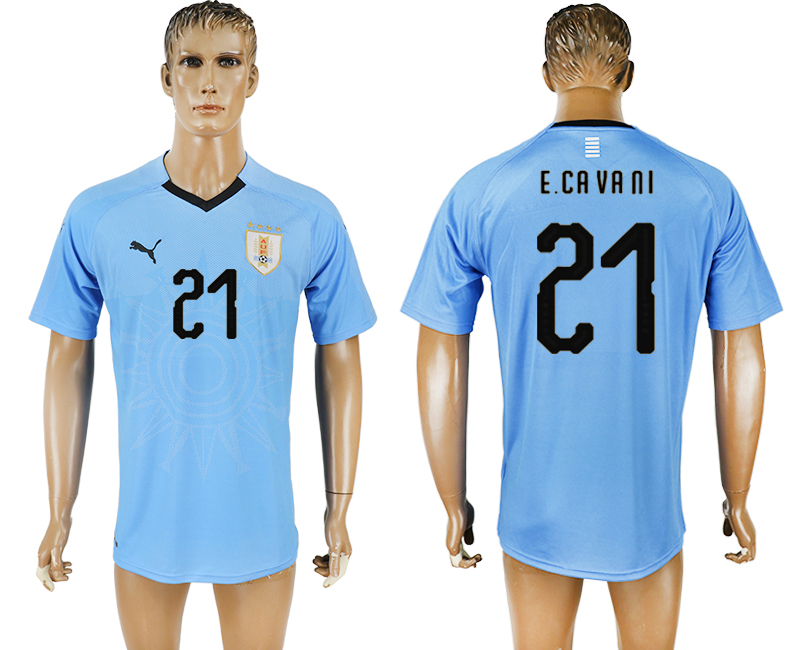 2018 world cup Maillot de foot Uruguay #21 E.CAVANI BLUE